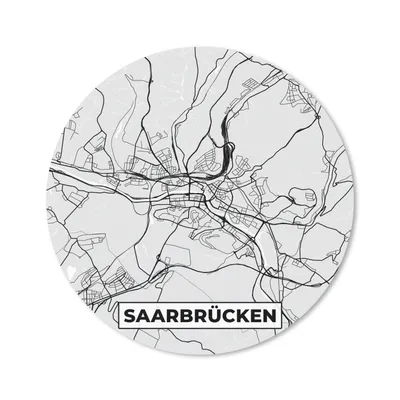 Produktbild von MuchoWow® Mauspad Mousepad Karte - Saarrücken - Deutschland - Stadtplan 50x50 cm - Mousepads - Maus Mat - Pad - Mausunterlage - Vinyl