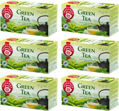 Produktbild von Teekanne Grüner Tee 6x 20 Teebeutel - Grüntee im Beutel ohne Zusätze Green Tea