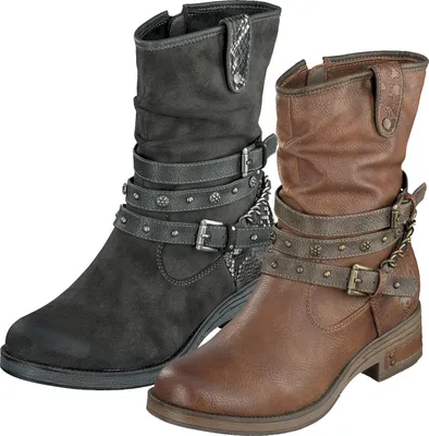 Produktbild von Mustang Damen Stiefeletten Biker Boots Blockabsatz 1293-516, Größe:38 EU, Farbe:Braun