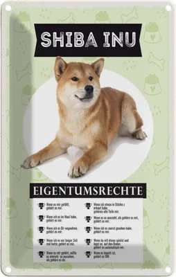 Produktbild von vianmo Blechschild 18x12 cm Shiba Inu Eigentumsrechte Hund