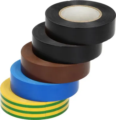 Imagen del producto de Orno, juego de 10 rollos de cinta aislante, 19 mm de ancho, 20 metros de largo, 2 unidades de cada color: , marrón, azul, amarillo-verde