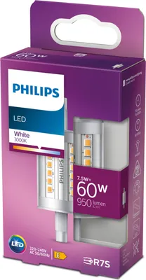Produktbild von Philips LED Leuchtmittel 78mm Stabform 7,5W = 60W R7S 950lm warmweiß 3000K