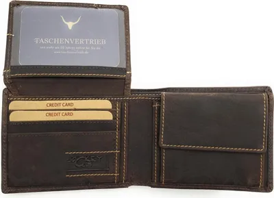 Produktbild von Jockey Club echt Leder Mini Geldbörse Hunterleder Toro vintage mit RFID Schutz