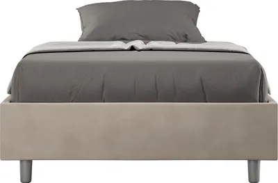 Produktbild von ITYHOME - Gepolstertes Bett mit Lattenrost 120x210 mit Mikrofaserbezug Sandfarbe Azelia