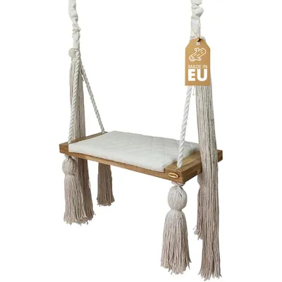 Produktbild von Create for you® - Kinderschaukel Indoor, Große Kinderschaukel aus Holz, Ecru
