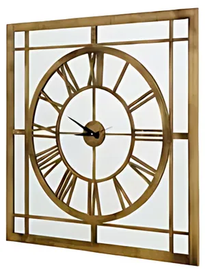 Produktbild von Quadratische Wanduhr im Vintage-Stil mit römischen Ziffern Uhr 100cm