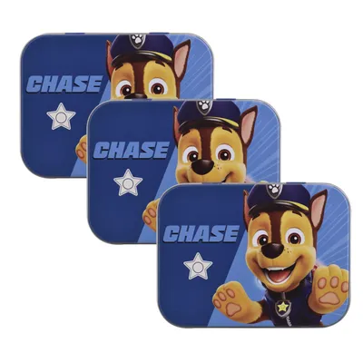 Produktbild von 3x Home-Flair Paw Patrol Chase Kinder Pflaster-Box mit 24 bunten Motiv-Pflastern in Metalldose – Hautfreundlich & Wasserabweisend