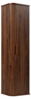 Zdjęcie produktu dla Słupek Łazienkowy Szafka Wisząca 139 Cm Dąb Orzech Ryflowane Fronty Mdf