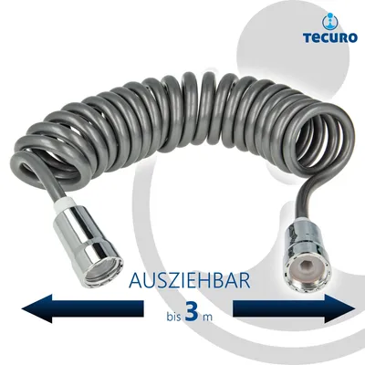 Produktbild von tecuro Spiral - Brauseschlauch Elegance-Plus, ausziehbar bis 2,50 m, mit glatter Oberfläche