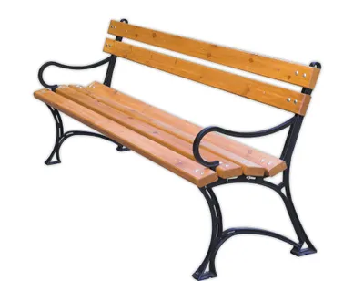 Image de Banc de parc en bois avec accoudoirs Rojaplast 180 cm
