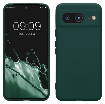 Produktbild von kwmobile Slim Case kompatibel mit Google Pixel 8 Hülle - Handyhülle aus Silikon in Moosgrün
