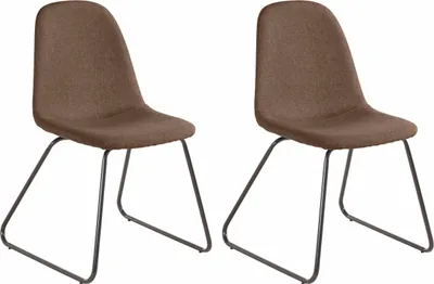 Produktbild von Esszimmerstuhl aus braunem Stoff, 2er-Pack
