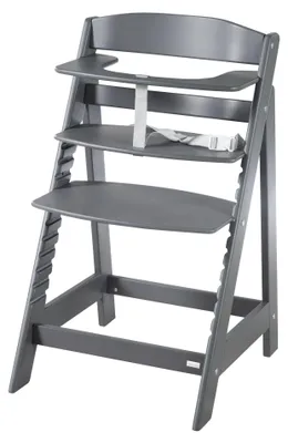 Image de Siège haute pour bébé Roba Sit Up Flex - Siège haute en bois évolutif - Siège haute pour enfant réglable avec sangle de maintien - à partir de 6 mois jusqu'à 70 kg - Anthracite
