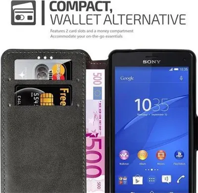 Produktbild von Cadorabo Hülle für Sony Xperia Z3 COMPACT Hülle in Grau Schutzhülle Handyhülle Etui Case Cover