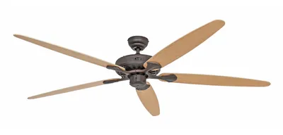 Imagen del producto de Ventilador de techo con cadena de extracción, diseño clásico "Royal", color marrón antiguo, modelo 180, acabado en arce/nogal
