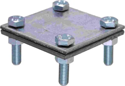 Image de Raccord croisé Obermoser en acier galvanisé à chaud, 60 x 60 x 4 mm, plat/plat, 1 pièce.