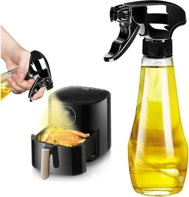 Obrázek produktu pro Rozprašovač na olej, černá 200 ml láhev na olej, rozprašovač na olej na vaření, skleněný rozprašovač na olej