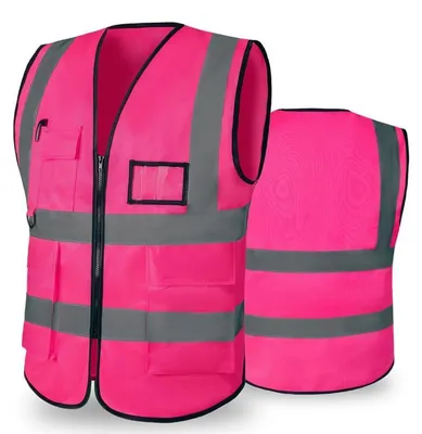 Produktbild von Warnweste mit Taschen Hohe Sichtbarkeit L Rosa