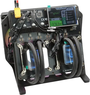 Produktbild von NerdOctaxe Rev3.1 Hydro – Inklusive Ständer und EU-Stecker – 13.8 TH/s Bitcoin Miner – Solo Miner – Schwarz