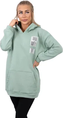 Produktbild von Dunkelmintfarbener Hoodie mit Patches