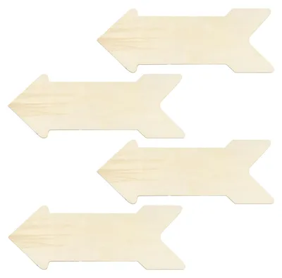 4er-Set Pfeil-Holzausschnitte 15x40 cm für DIY-Dekoration