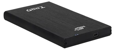 Produktbild von TooQ TQE-2522B, HDD-Gehäuse, 2.5", SATA, Serial ATA II, Serial ATA III, 5 Gbit/s, USB Anschluss, Schwarz