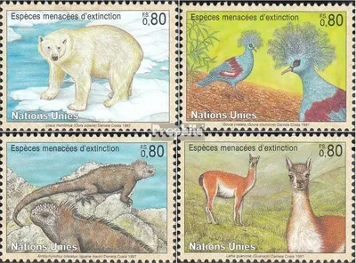 Produktbild von Briefmarken UNO - Genf 1997 Mi 305-308 (kompl.Ausg.) gestempelt Gefährdete Tiere