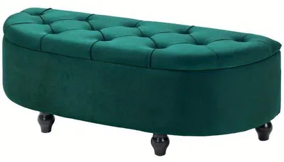 Image de Pouf en velours avec espace de rangement et couvercle rembourré - Un pouf élégant pour le salon ou la chambre