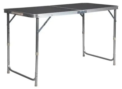 Produktbild von Camping-Klapptisch - Picknicktisch - Leicht - Aluminium - Rechteckig - Für 4 Personen - Höhenverstellbar 55–70 cm - Schwarz