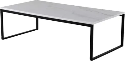 Obrázek produktu pro Konferenční stolek FURNLUX Estelle Marble White And Black 60 cm / Hlavní barva: bílá / Rozměry: 60 x 120 x 36 cm