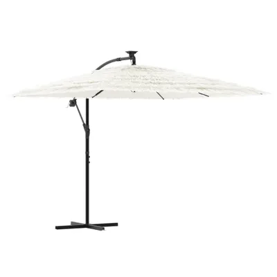 Obrázok produktu pre Záhradný slnečník s oceľovou tyčou biely 269x269x235 cm