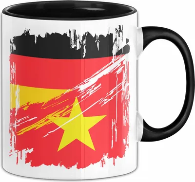 Produktbild von Vietnam Deutschland Flagge Halb Deutscher Halb Vietnamese Fußball Germany 2024 Europa Vietnam (Schwarz)