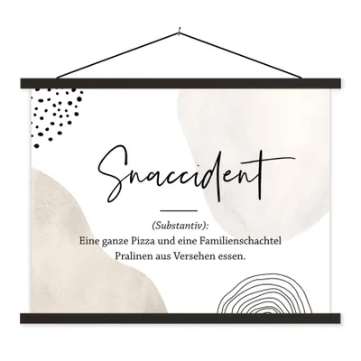 Produktbild von MuchoWow® Textilposter Sprichwörter - Zitate - Snaccident - Wörterbuch - Snaccident Definition 40x30 cm mit schwarzem Rahmen - Dekorationen