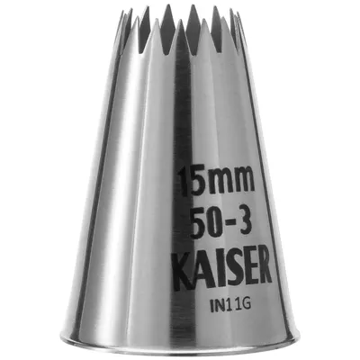 Produktbild von KAISER PROFI DEKORIER-CENTER Kronentülle 15 mm Profi Deko-Center edelstahl – 5er Vorteilset