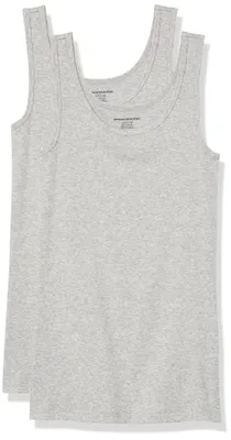 Immagine prodotto di Canottiera da donna Essentials, vestibilità aderente, confezione da 2, color grigio chiaro melange, taglia S