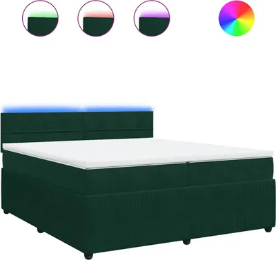 Obrázek produktu pro vidaXL Postel Boxspring s matrací Dark Green 200x200 cm Velvet