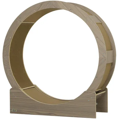 Image de Roue d'exercice pour chats, diamètre 36 pouces, avec frein et tapis griffoir | Couleur : Marron | Dimensions : 33,5 x 91 x 94 cm