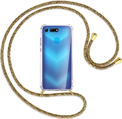 Produktbild von Handykette Backcover-Schutzhülle mit Band (Metall goldfarben) für Honor View 20 / V20 - braun+beige