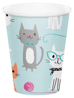 Image de Gobelets de fête Chatons, 8 pièces