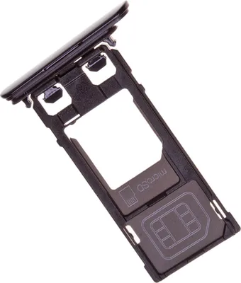 Produktbild von Sony Xperia XZ (F8331) Single SIM Kartenhalter und Micro-SD Card Fach, Original Ersatzteil, Schwarz