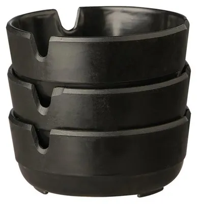 Produktbild von APS 576 Aschenbecher KOLME, 3er-Set, Melamin, Ø 8 cm, Höhe 3 cm, schwarz