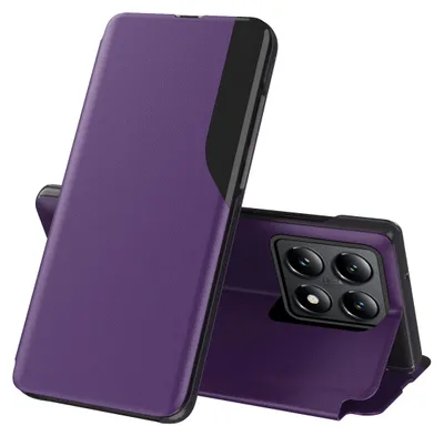 Obrázek produktu pro Flipové pouzdro pro Xiaomi 14T Pro,Polyuretankůže pouzdro s okénkem a funkcí stojánku Fialová