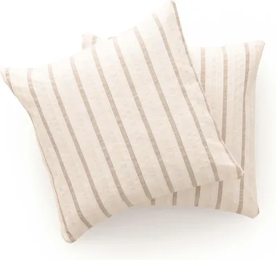 Productafbeelding van Set van 2 Bankkussens 45x45 cm, Decoratieve Kussenhoezen met Rits, Voor Binnen en Buiten, 50% Katoen, 50%