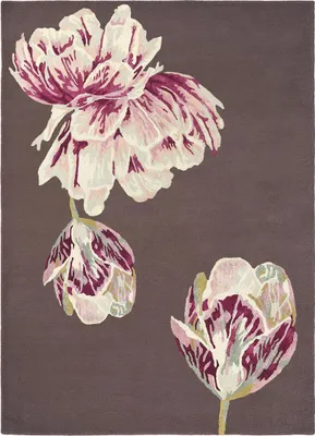 Produktbild von Handgefertigter Wohn- und Schlafzimmerteppich aus Wolle mit Blumenmuster TRANKI