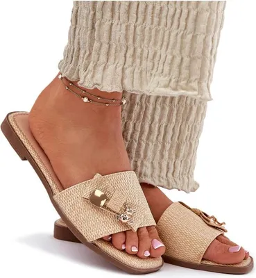 Produktbild von Damen Sandalen Mit Flachem Absatz Und Schleife Beigefarben Sallariela 38