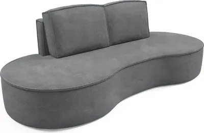 Obrázek produktu pro DomoHome Pohovka Molly - volně stojící Pohovka s půlkruhovým designem a dvěma elegantními odnímatelnými opěrnými polštáři Kuriozní látka Rozměry: 234x101x88 cm Barva: šedá