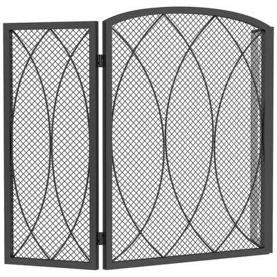 Produktbild von HOMCOM Kaminschutzgitter 3-Teilige Faltbarer Funkenschutz aus Metall 122 x 75 cm