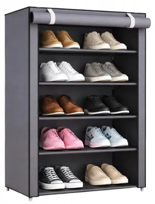 Produktbild von Schuhschrank - Schuhregal - Regal - Organizer - 4 Ebenen - Stabil - Schwarz - 58 × 55 × 24 cm