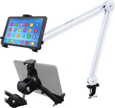 Image de K&M 19790 Support pour tablette avec bras articulé Blanc