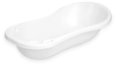 Zdjęcie produktu dla Wanienka dziecięca Lorelli 100 cm z przegródkami do przechowywania, anatomiczny kształt, plastik w kolorze białym